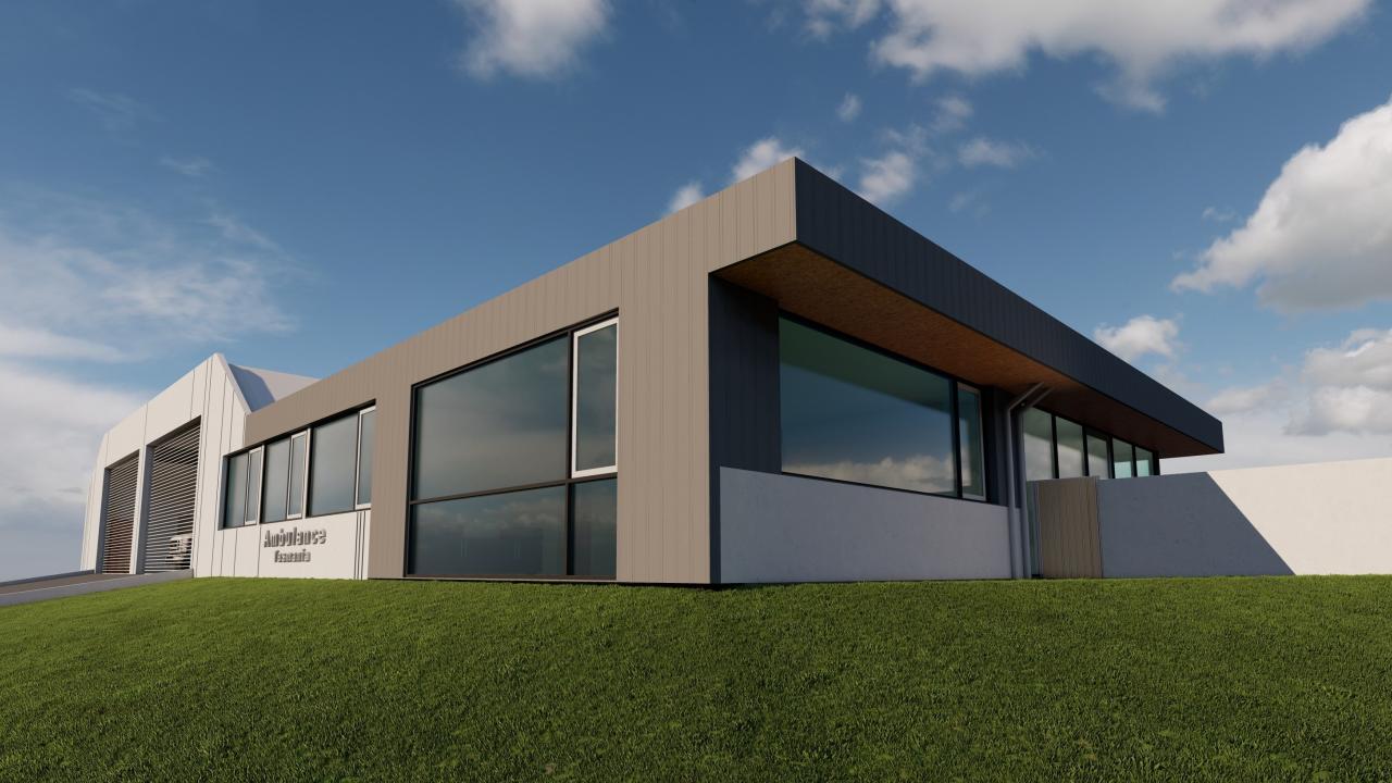Artist impression of the new Longford ambulance station. Artist impression of the new Longford ambulance station.