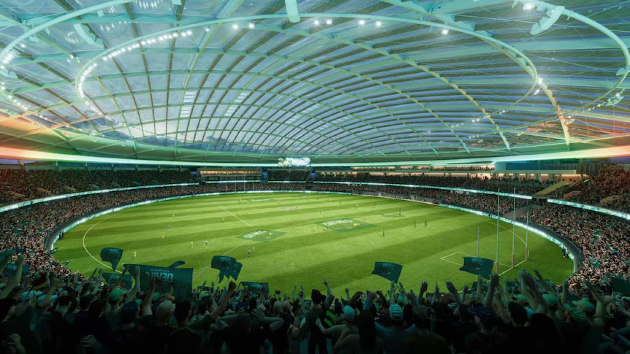 Renders of the proposed Macquarie Point stadium