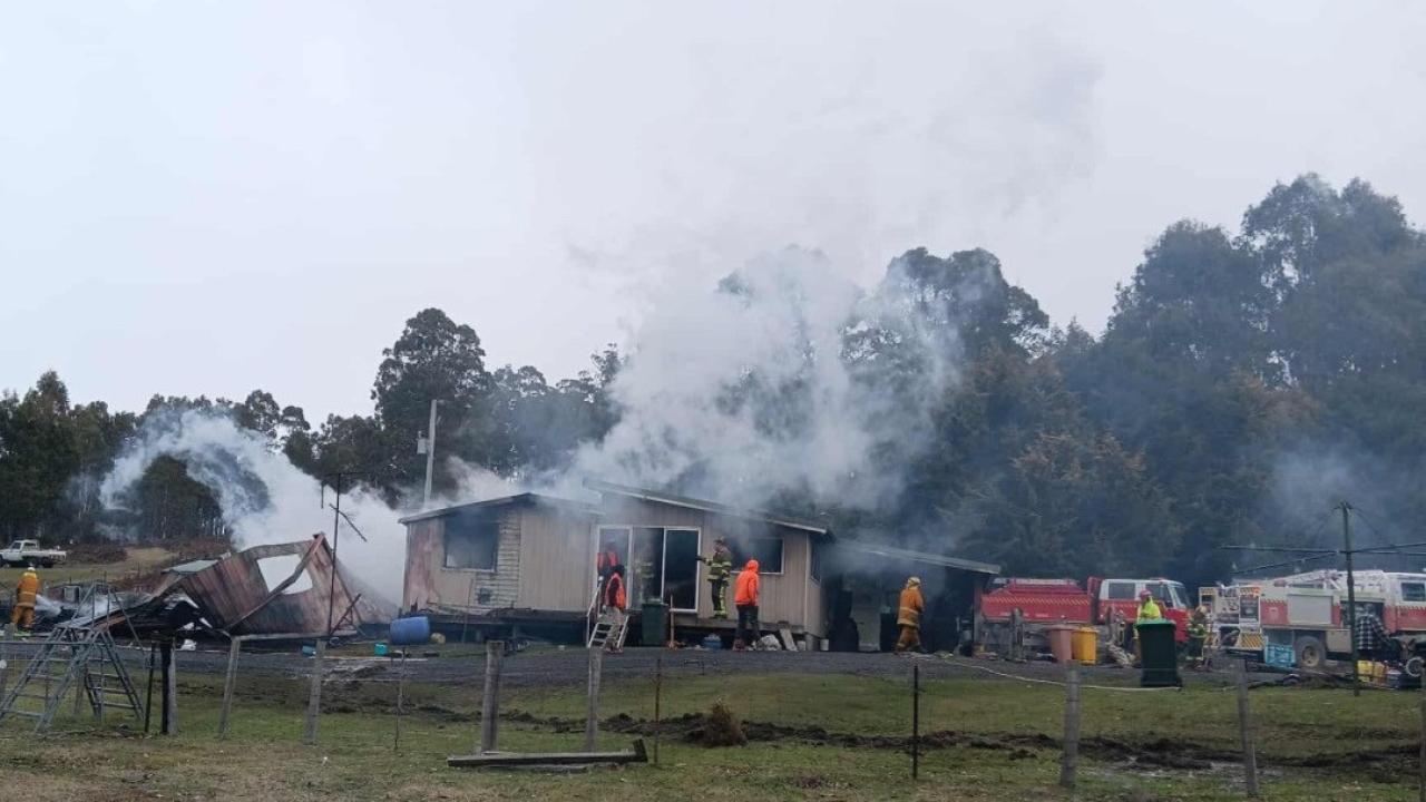 fire at Half Moon Marsh farm