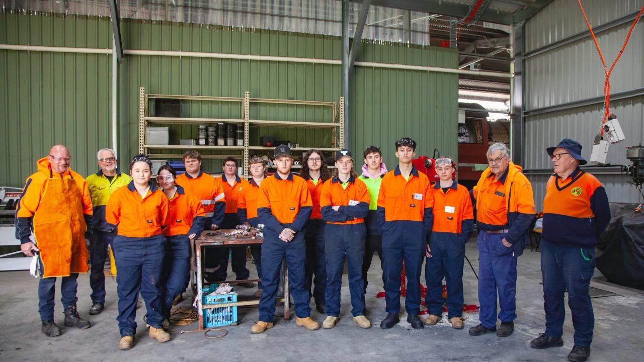 Members of the Derwent Valley Railway Preservation Society, Southcentral Workforce Network and TasTAFE Members of the Derwent Valley Railway Preservation Society, Southcentral Workforce Network and TasTAFE