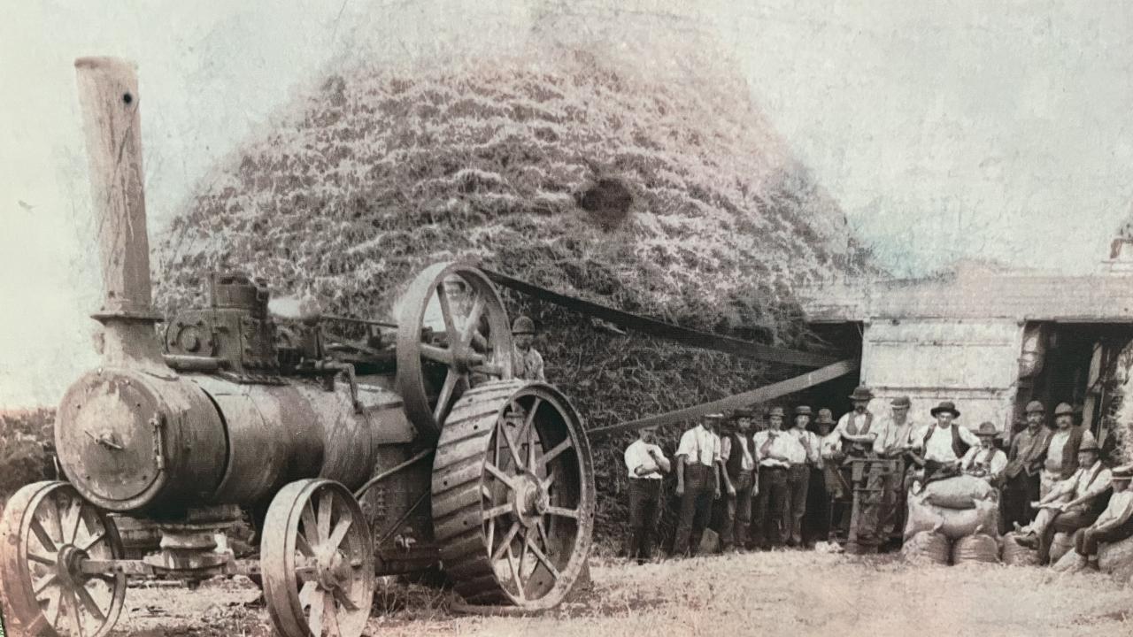 Ted Pearn’s threshing plant pictured at Cluan.