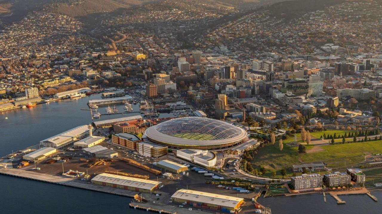 An artist's impression of what the proposed AFL stadium could look like.
