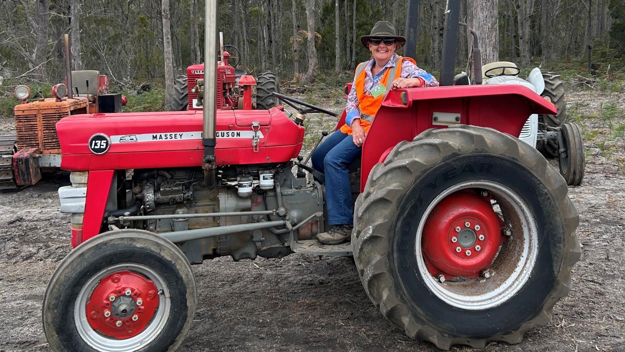 Natalie Wise on a Massey Ferguson 135