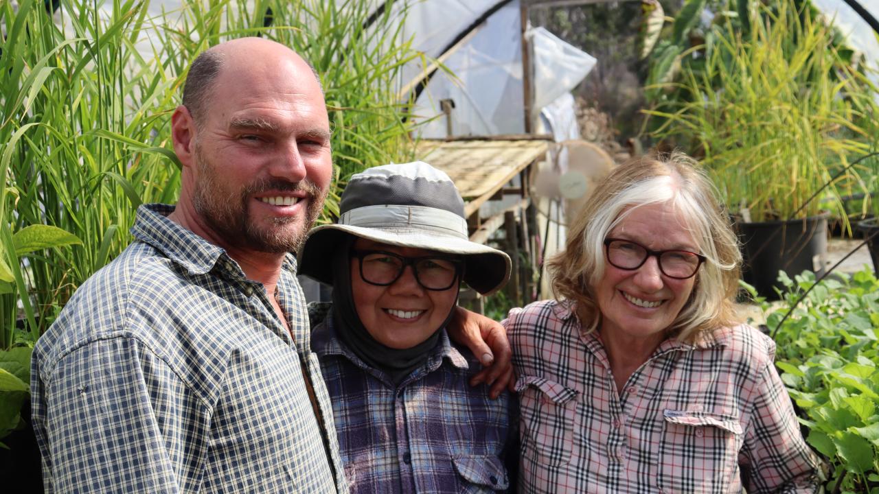 Joe, Hawa and Hilary Hartley