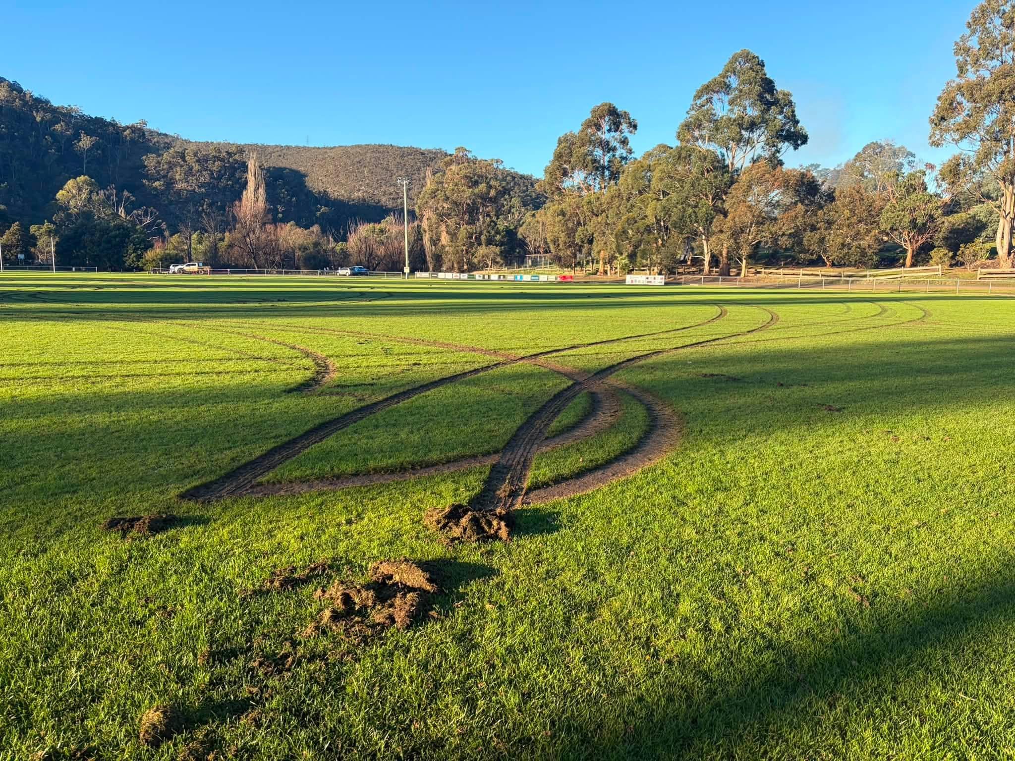 The damage at Tynwald Park
