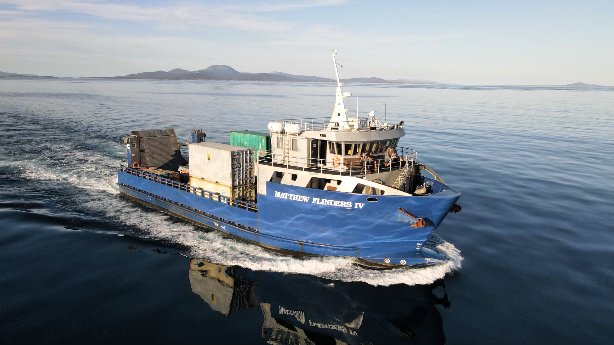 Bass Strait Freight’s Matthew Flinders IV, which is being prepared for expanded livestock operations as the company develops its new Victorian freight base at Port Anthony.