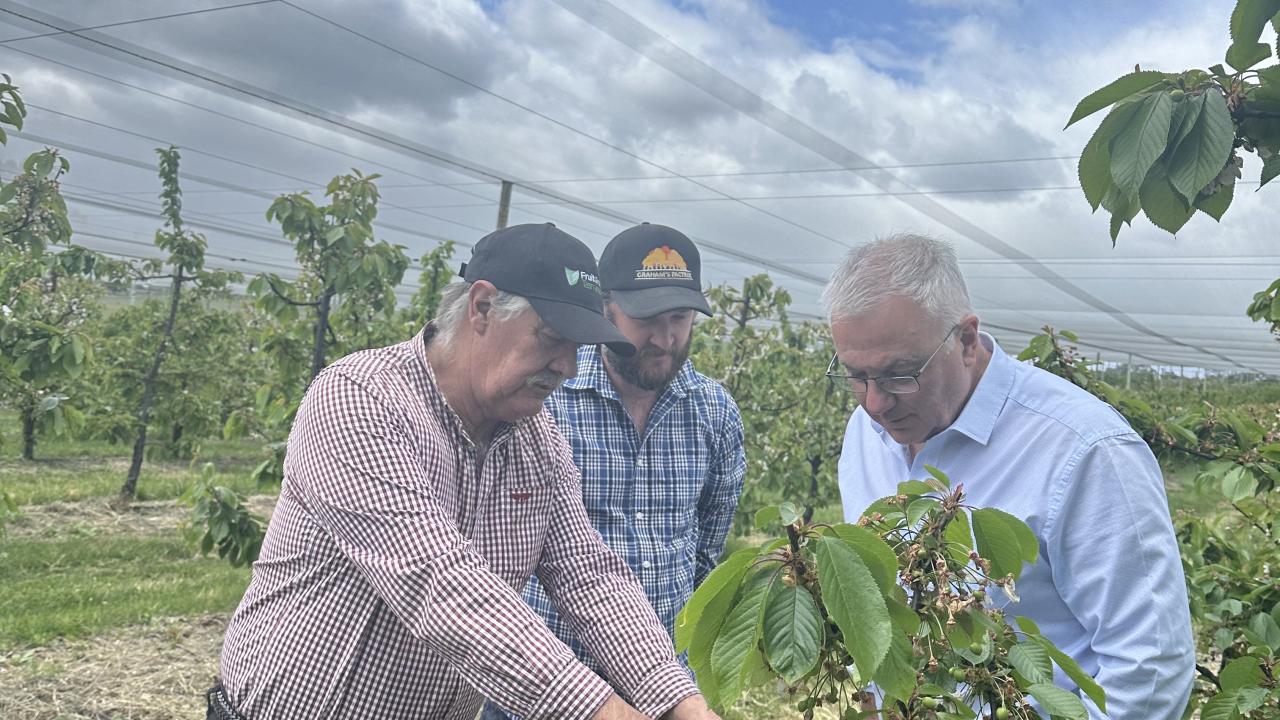 Ian and Jake Newnham with Peter Cornish
