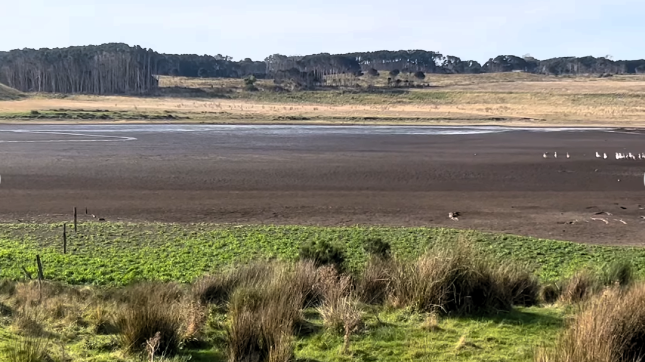 Pearshape Lagoon is completely dry Pearshape Lagoon