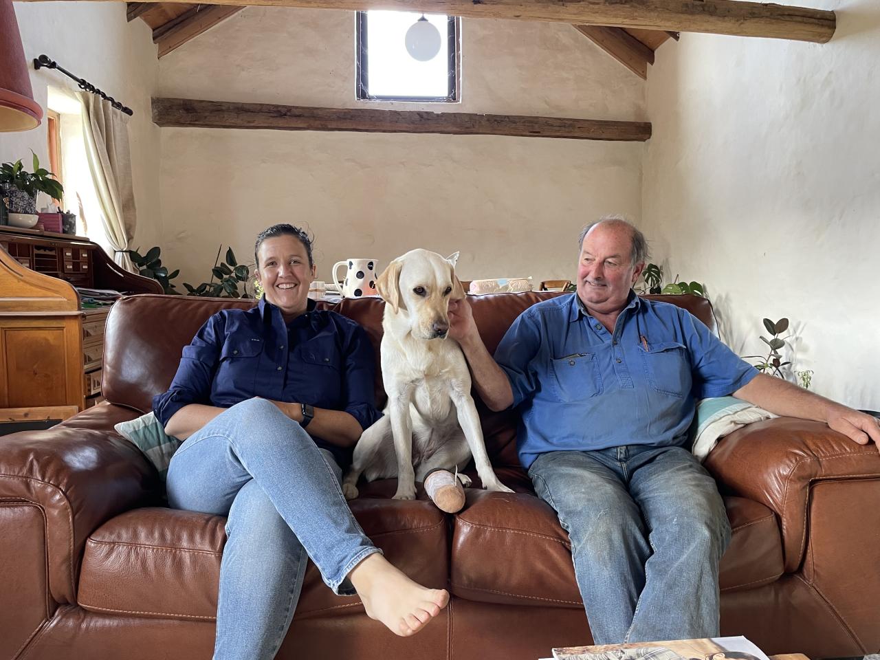 Jack and Anna Cotton with their four-year-old Labrador Ollie