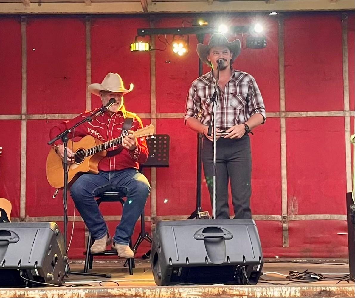 James Blundell and Jarrad Wrigley on stage