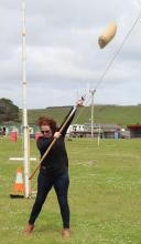 Cassandra McConnon of Forth in the sheaf tossing