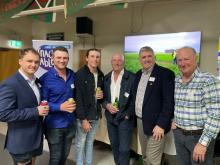Harvest Moon  field officer Bede  Archer, JoSam and Stephen Hill from Hills Transplants, Chris Dell from Muirs and Harvest Moon managing director Mark Kable.