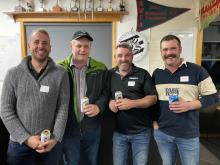 Matt Miles from Agri Machinery, Andrew Layton and Stuart Claridge from Tasmac and Wade Von Stieglitz from Northfields  Pastoral.