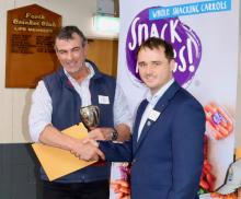 Bean grower of the year Stuart Applebee and field officer Bede Archer