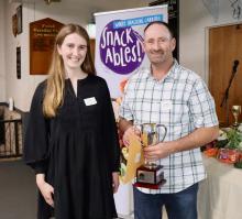 Field officer Esther Magor with Snackables carrot grower of the year Justin Shephard.