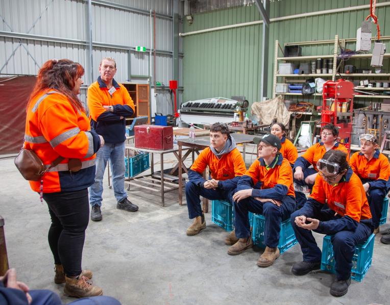 Skills Pathway Program students at the new Derwent Valley Railway workshop