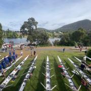 The quad boats prior to the races.