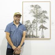 Datsun Tran with his Glover-winning artwork