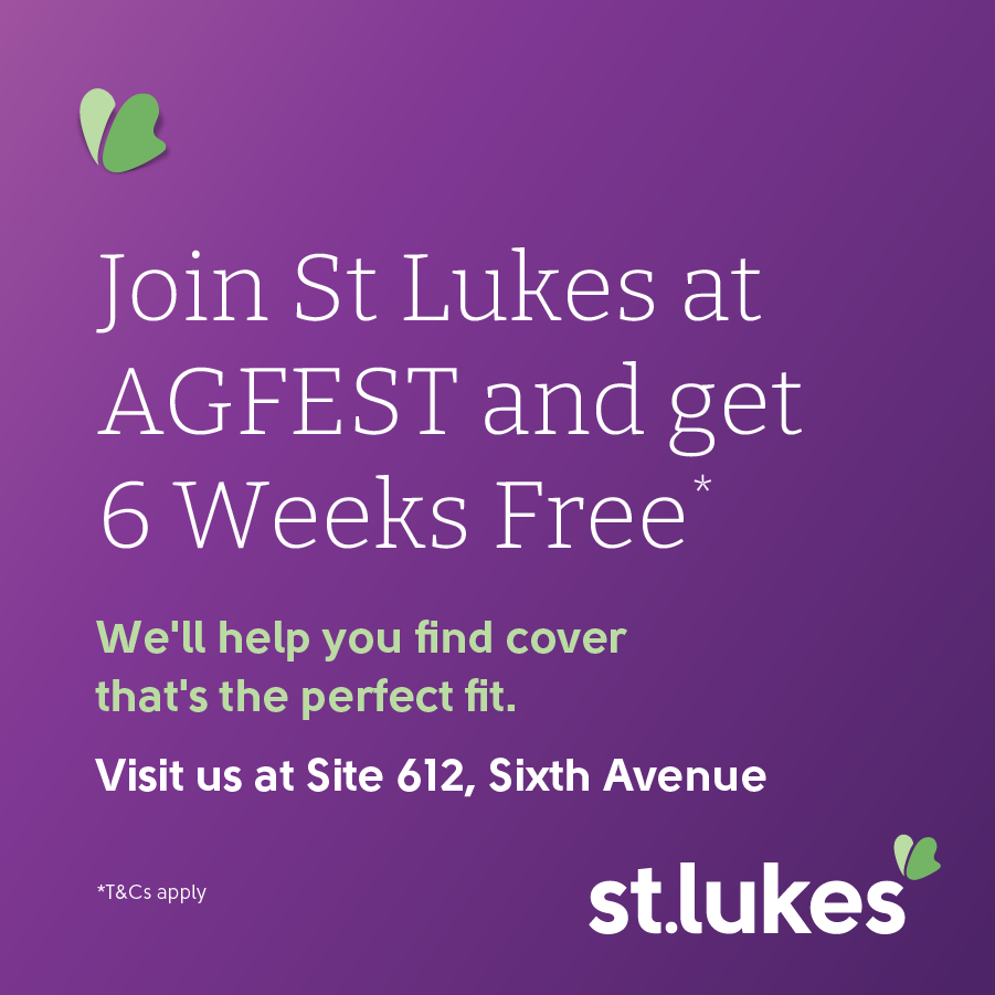 Join St Lukes at AGFEST and get 6 weeks Free.