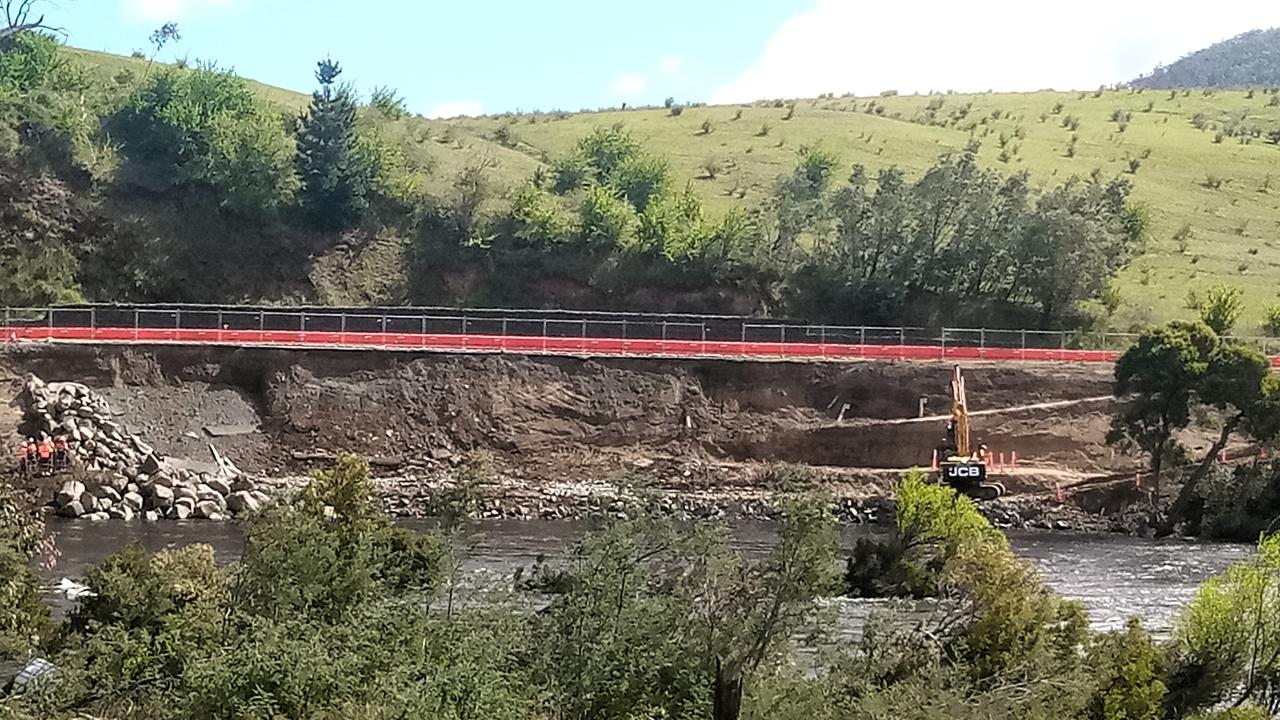 The Lyell Highway section at Plenty Corners that recently suffered more flooding damage. The Lyell Highway section at Plenty Corners that recently suffered more flooding damage.