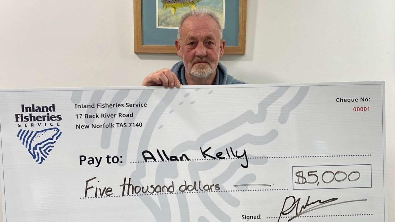 Allan Kelly after catching a tagged trout