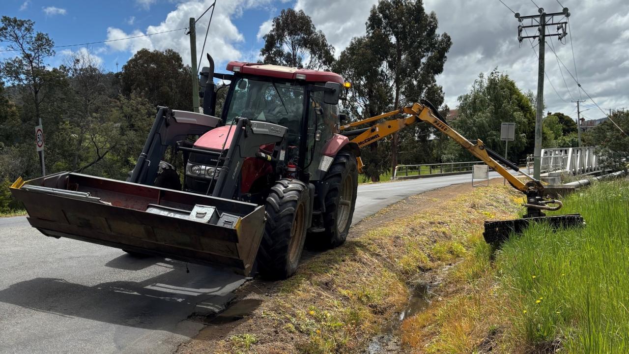 A Derwent Valley Council vehicle doing work around the municipality..
