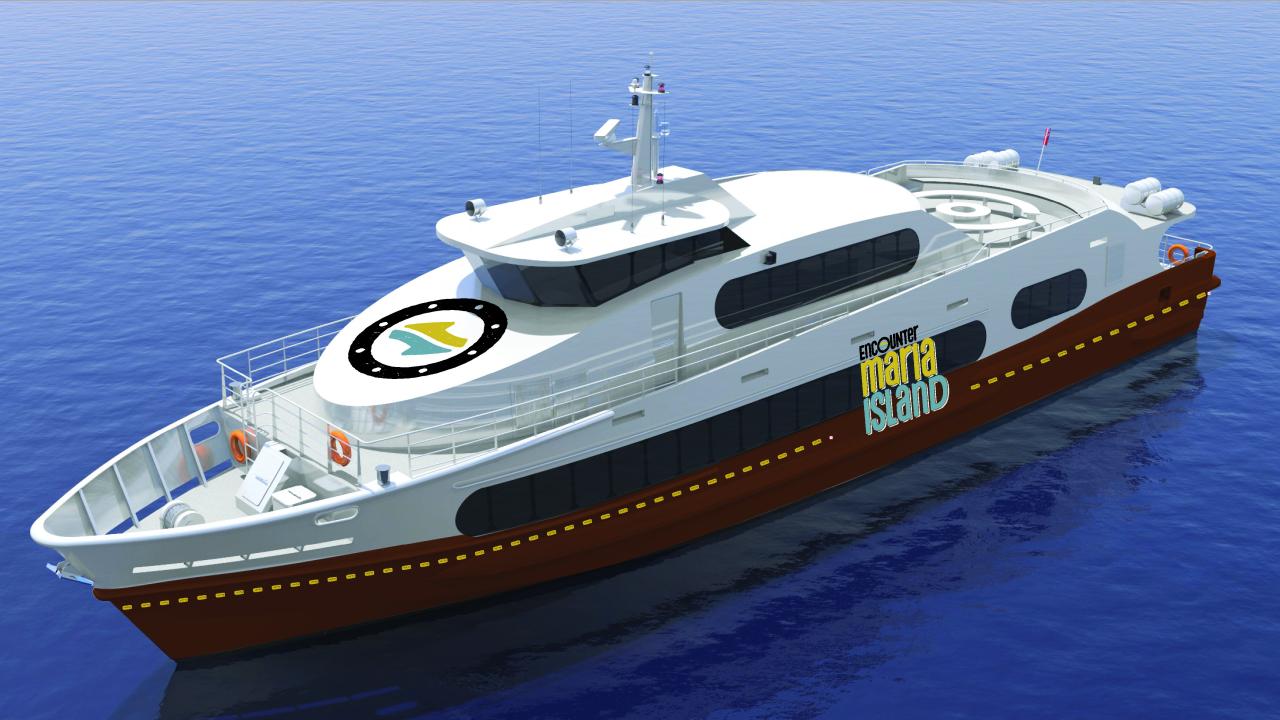 An artist impression of the new Maria Island Ferry