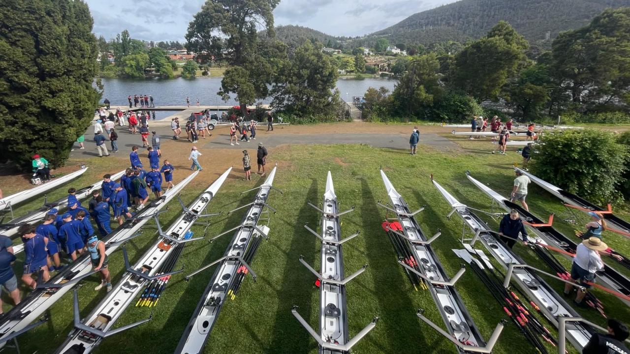 The quad boats prior to the races.