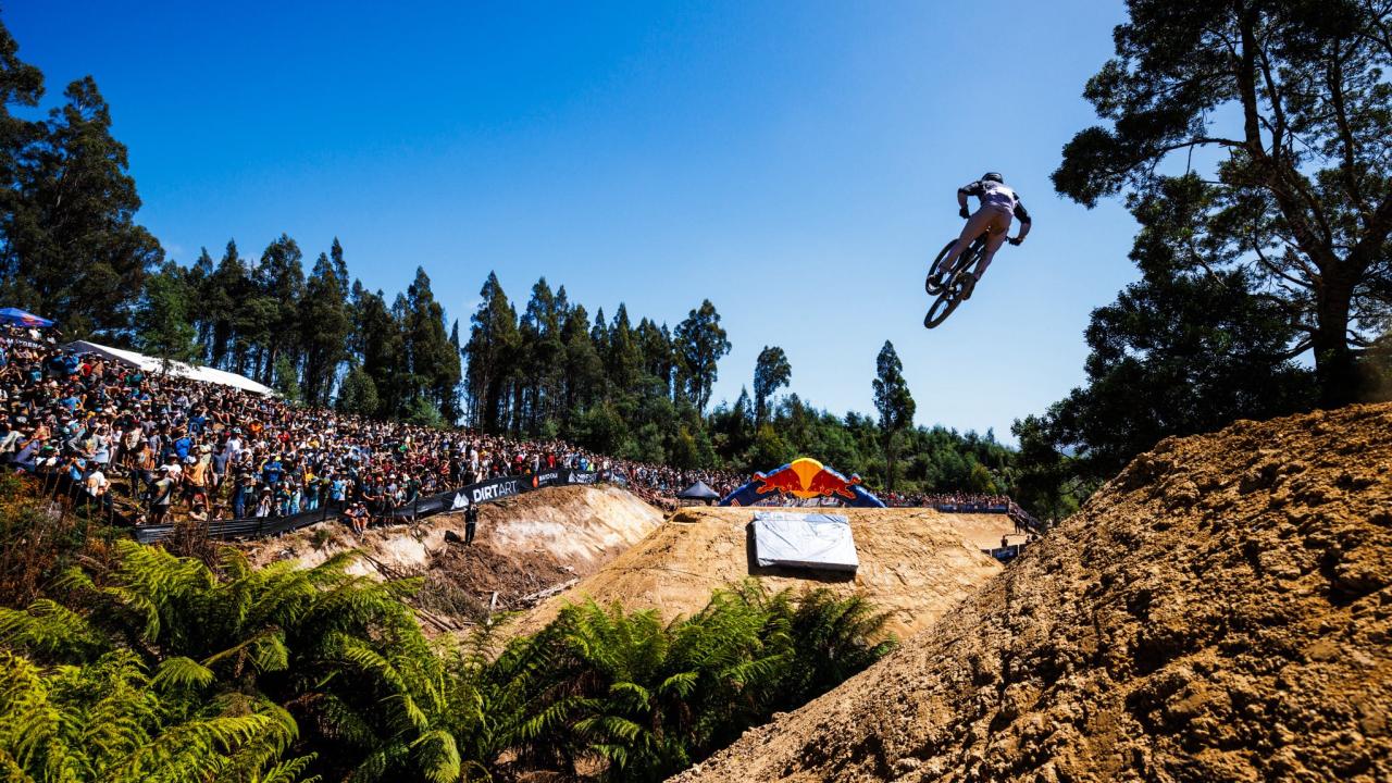Red Bull Hardline Tasmania is taking place on February 7 and 8 at the Maydena Bike Park