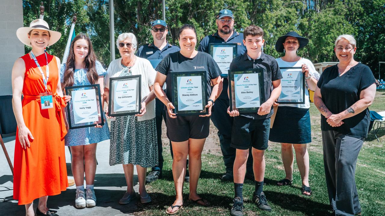 Derwent Valley Australia Day award winners with Mayor Dracoulis