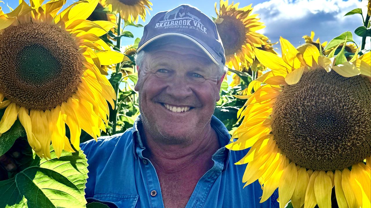Brendon Rockliff of Skelbrook Vale Stockfeed Mill at  Sassafrass in the floral field.
