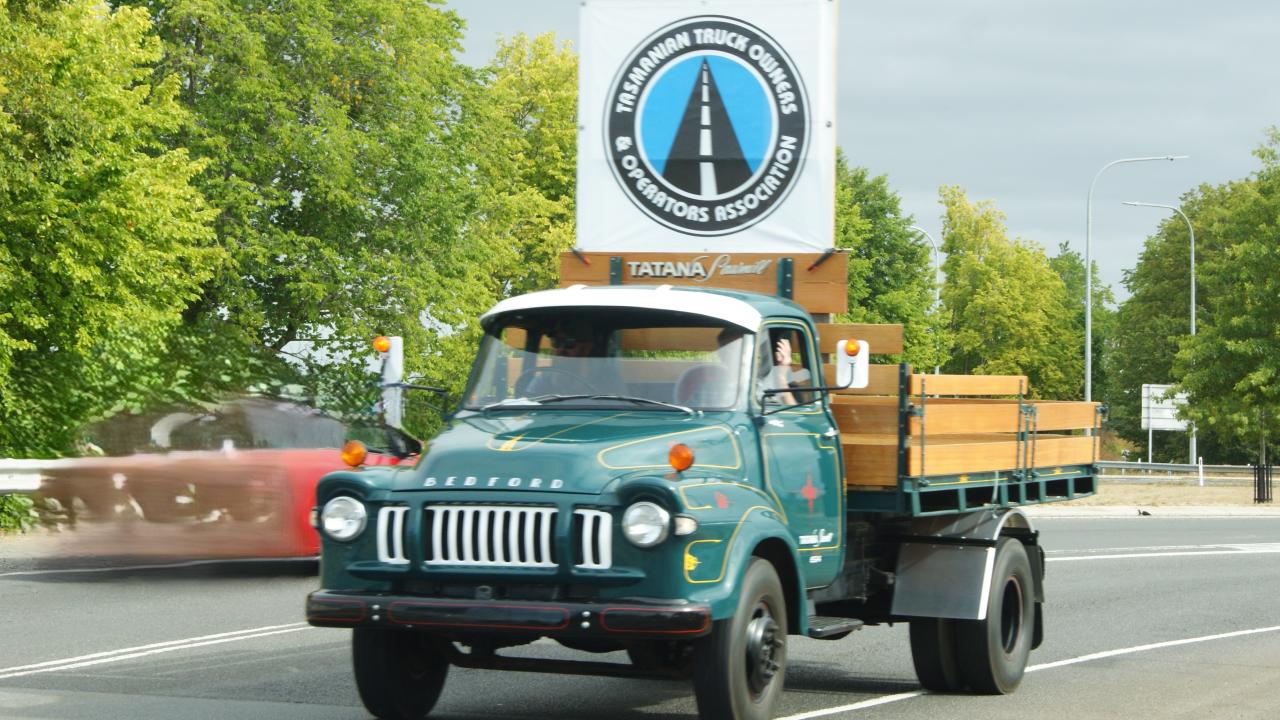 The lead truck in the truck run