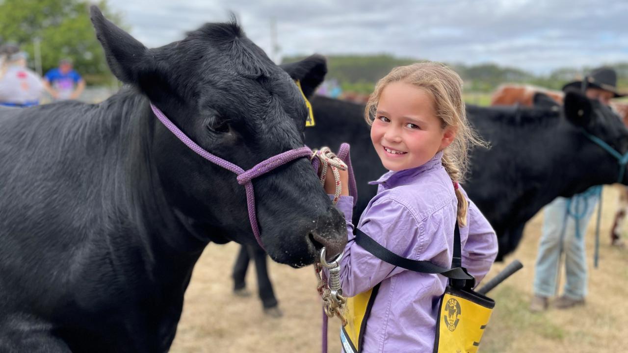Youngest competitor Winnie Archer of Landfall Angus, Dilston
