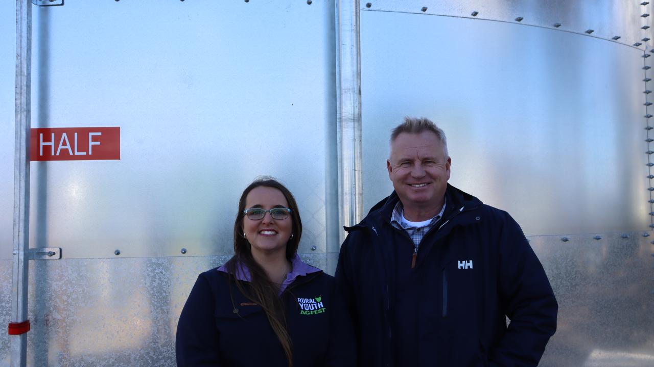 Rural Youth President Amber Bramich and Premier Jeremy Rockliff.