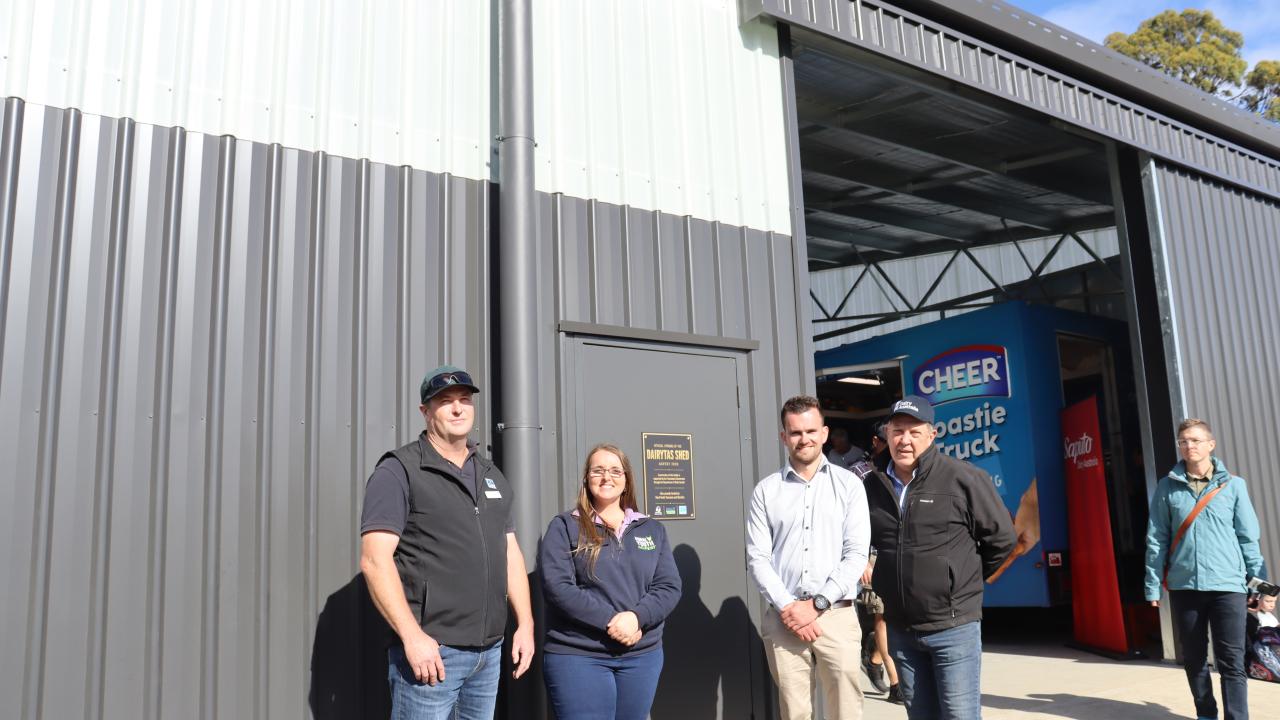 DairyTas Chairman Luke McNab, Rural Youth President Amber Bramich, Agfest Chair Jessee Macdonald and Primary Industries Minister Gavin Pearce.