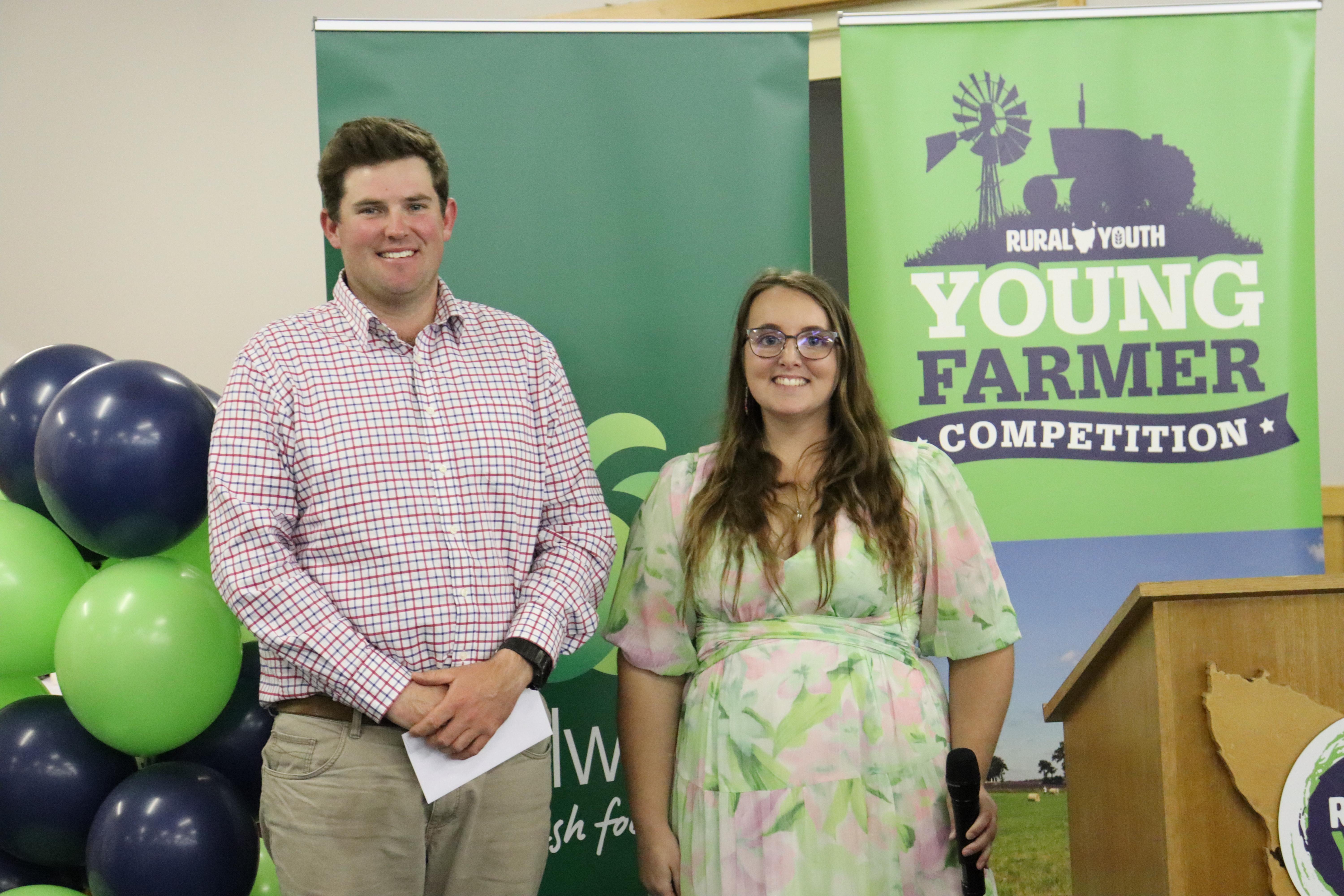 winner of 2025 Competition Andrew Marshall with Amber Bramich, Rural Youth State President.