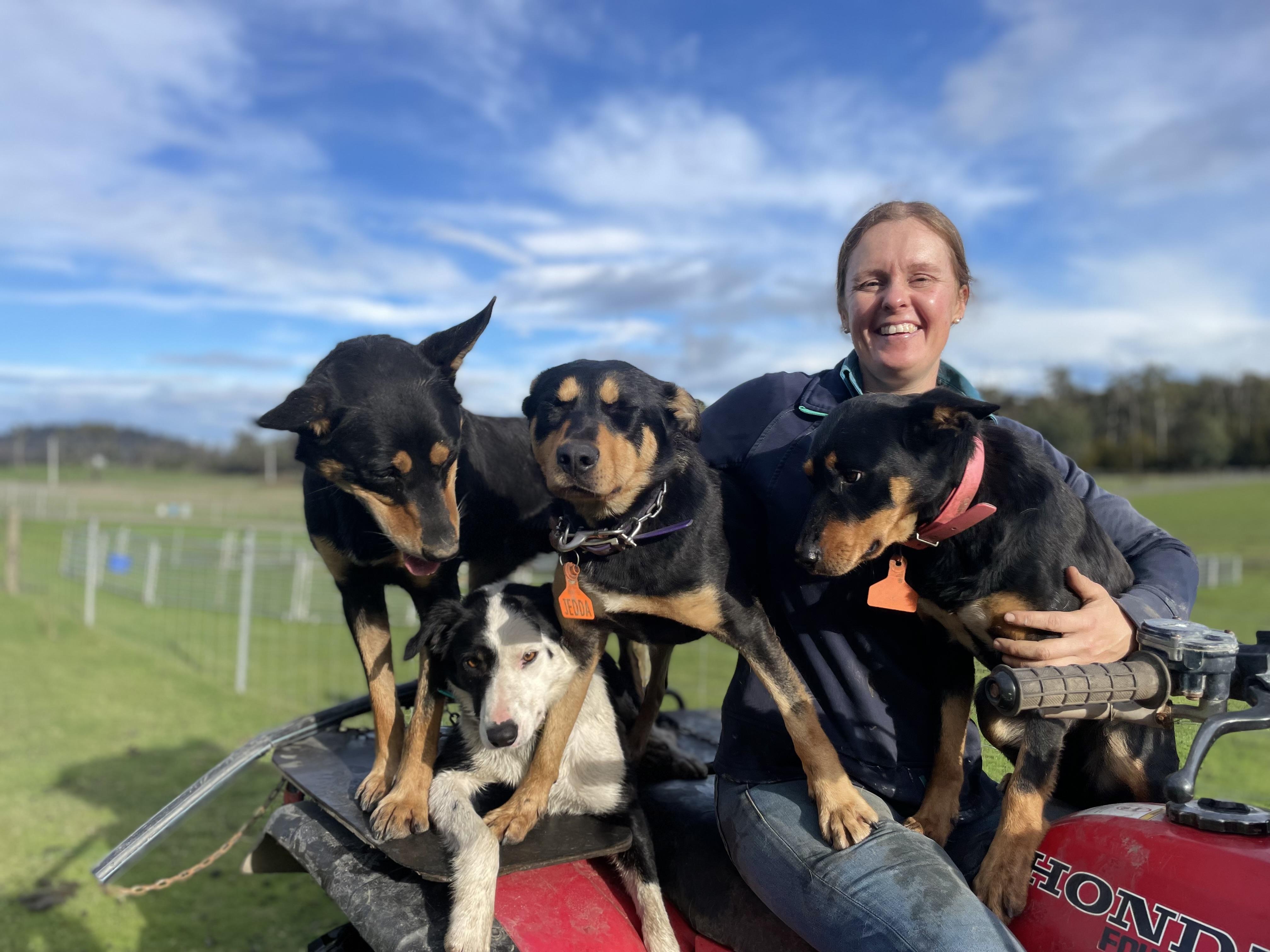 Jess Russell with her dogs
