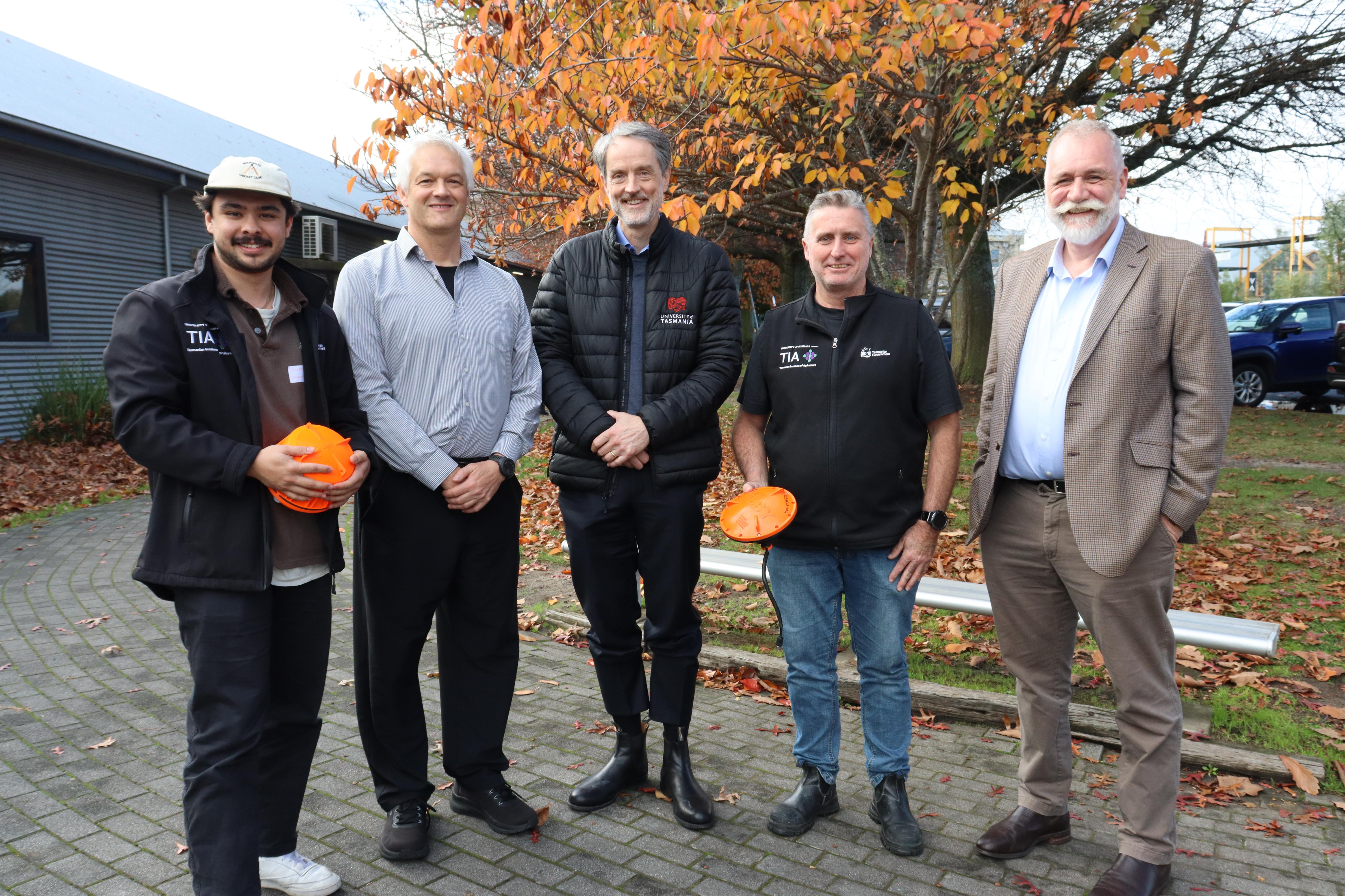 The Bilby ag tech device with Daniel Gardner, Marcus Hardie, Rufus Black, Simon Edwards, Mike Rose