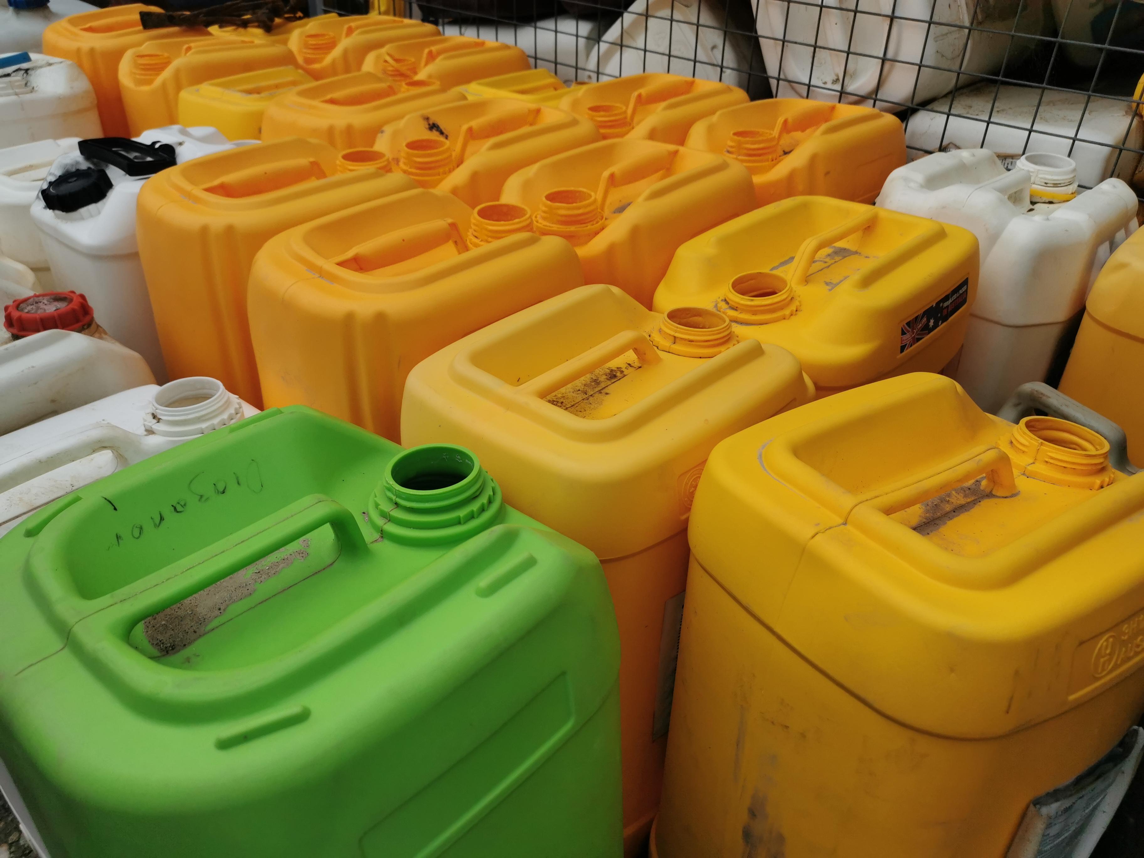 Empty chemical drums