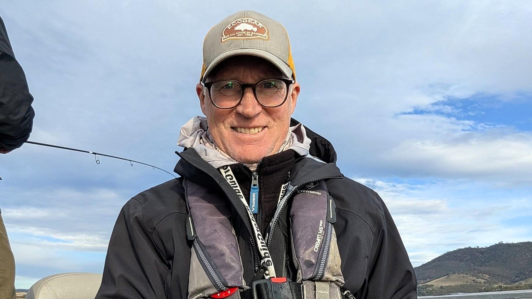 Plinio Taurian with a solid Derwent River sea trout he caught and released recently from the Derwent River at Bridgewater.