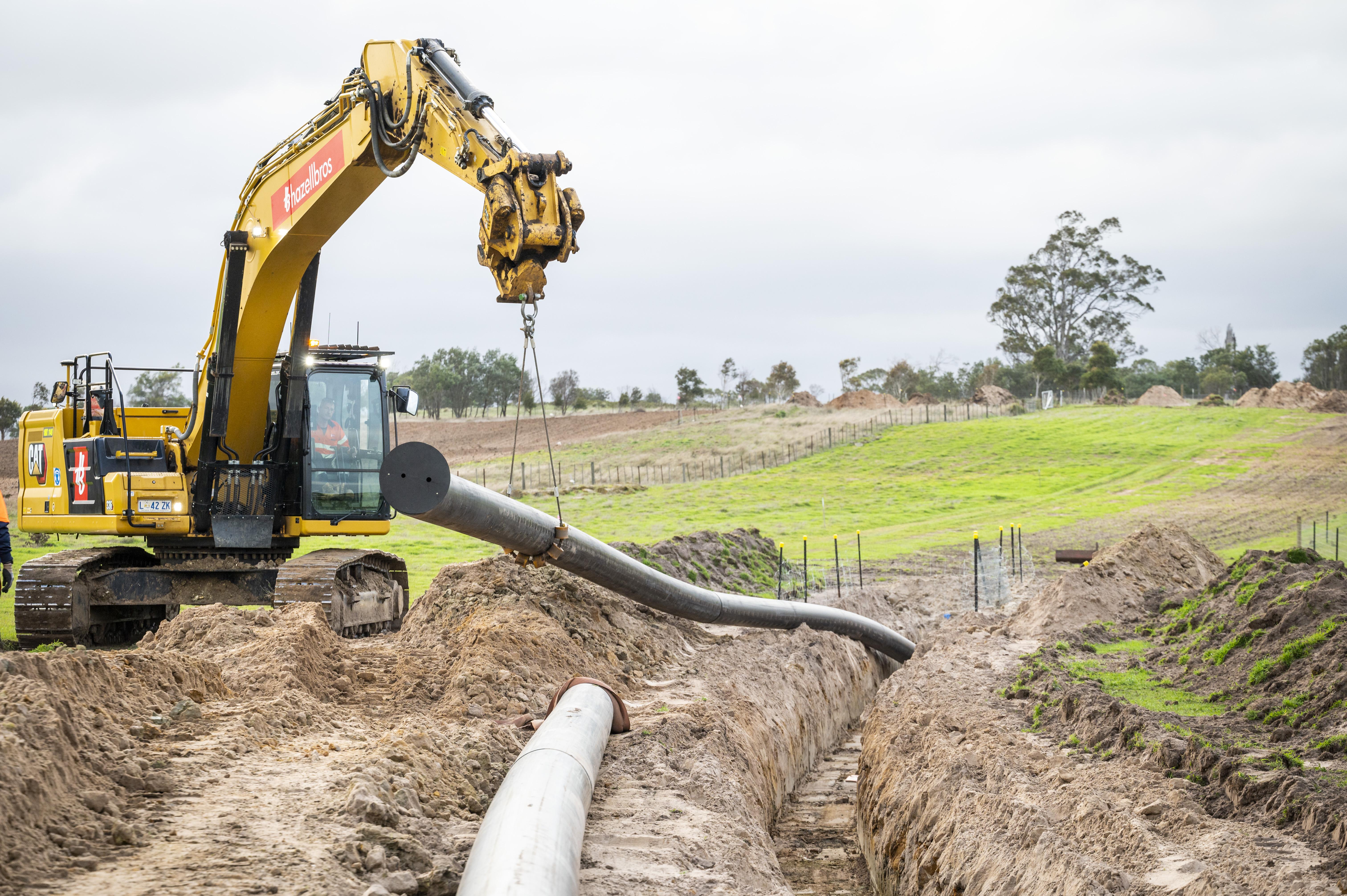 Final section of the pipeline laid for the Northern Midlands Irrigation Scheme.