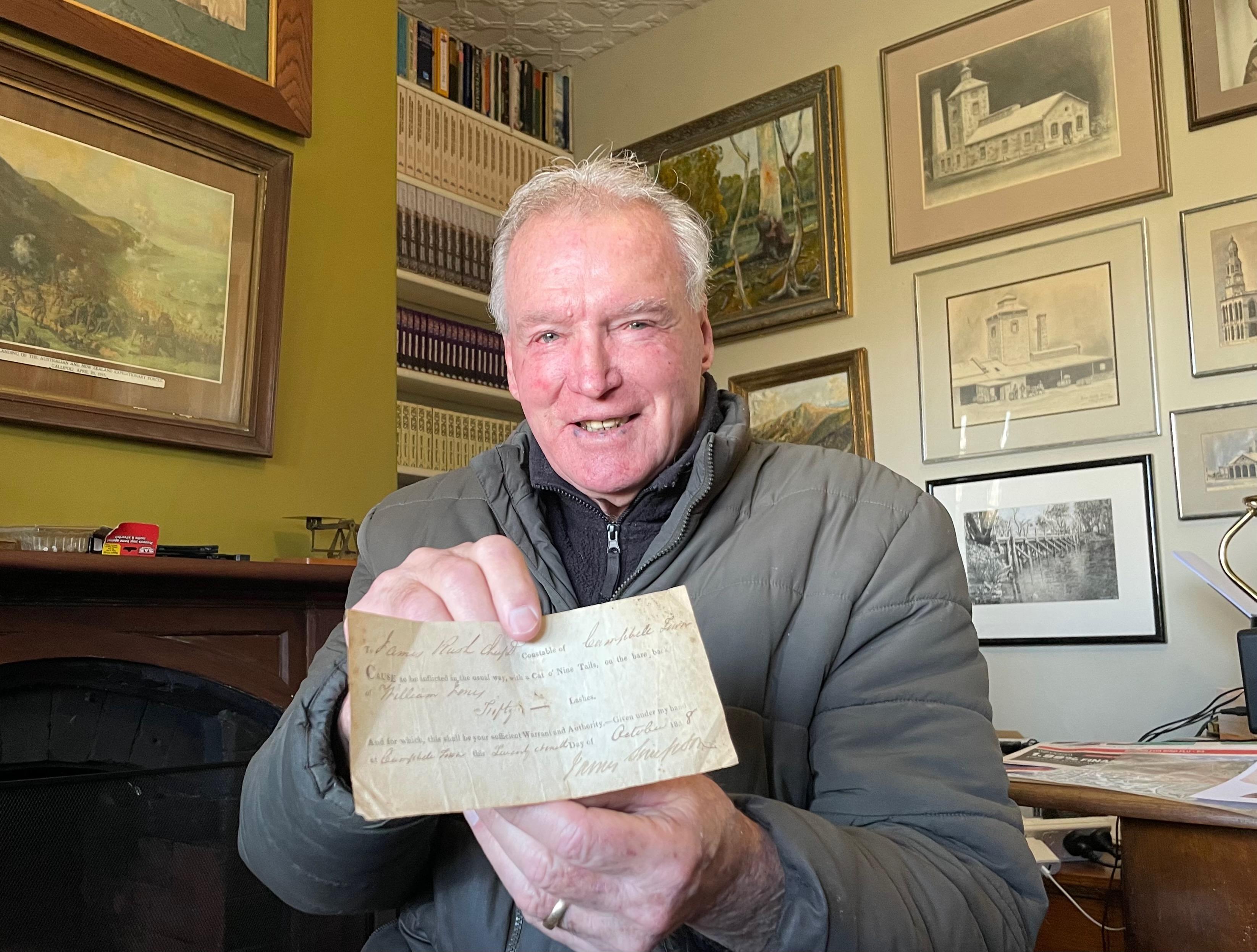 Hallet Shueurt of The Grange, Campbell Town with the historic warrant