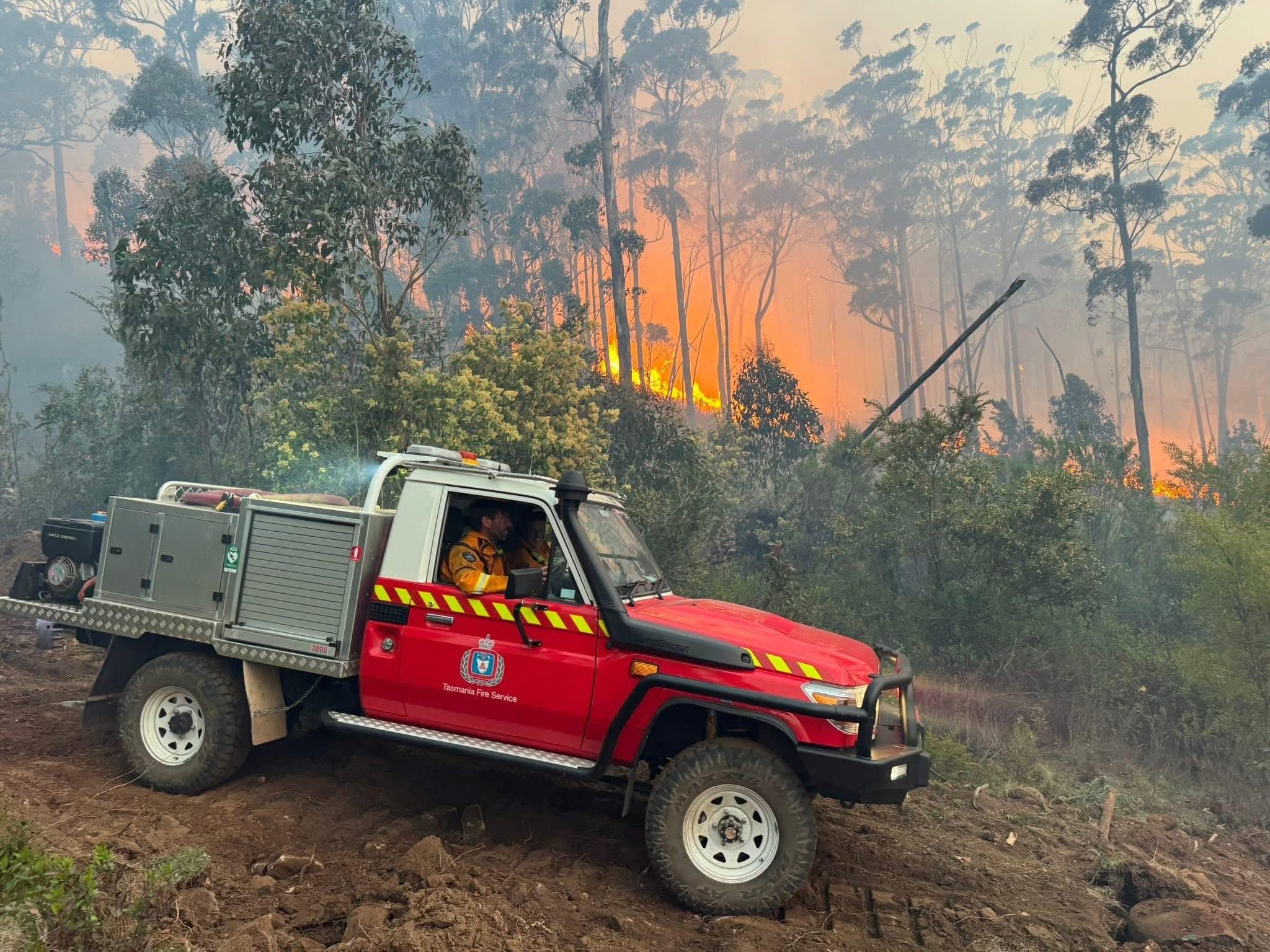 Volunteer fireys at work