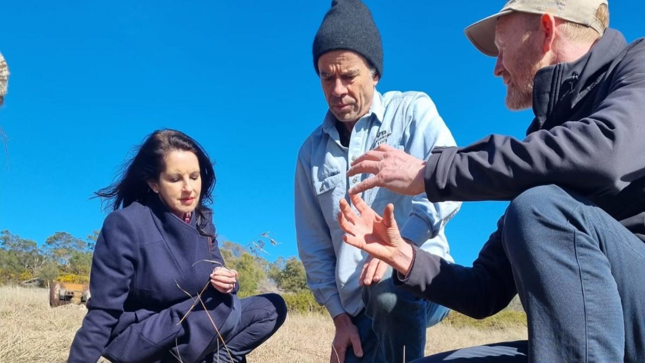 Minister Howlett with Landowner Julian Von Bibra (who will receive funding from the grants on his property in Epping Forest with Landcare CEO Peter Stronach