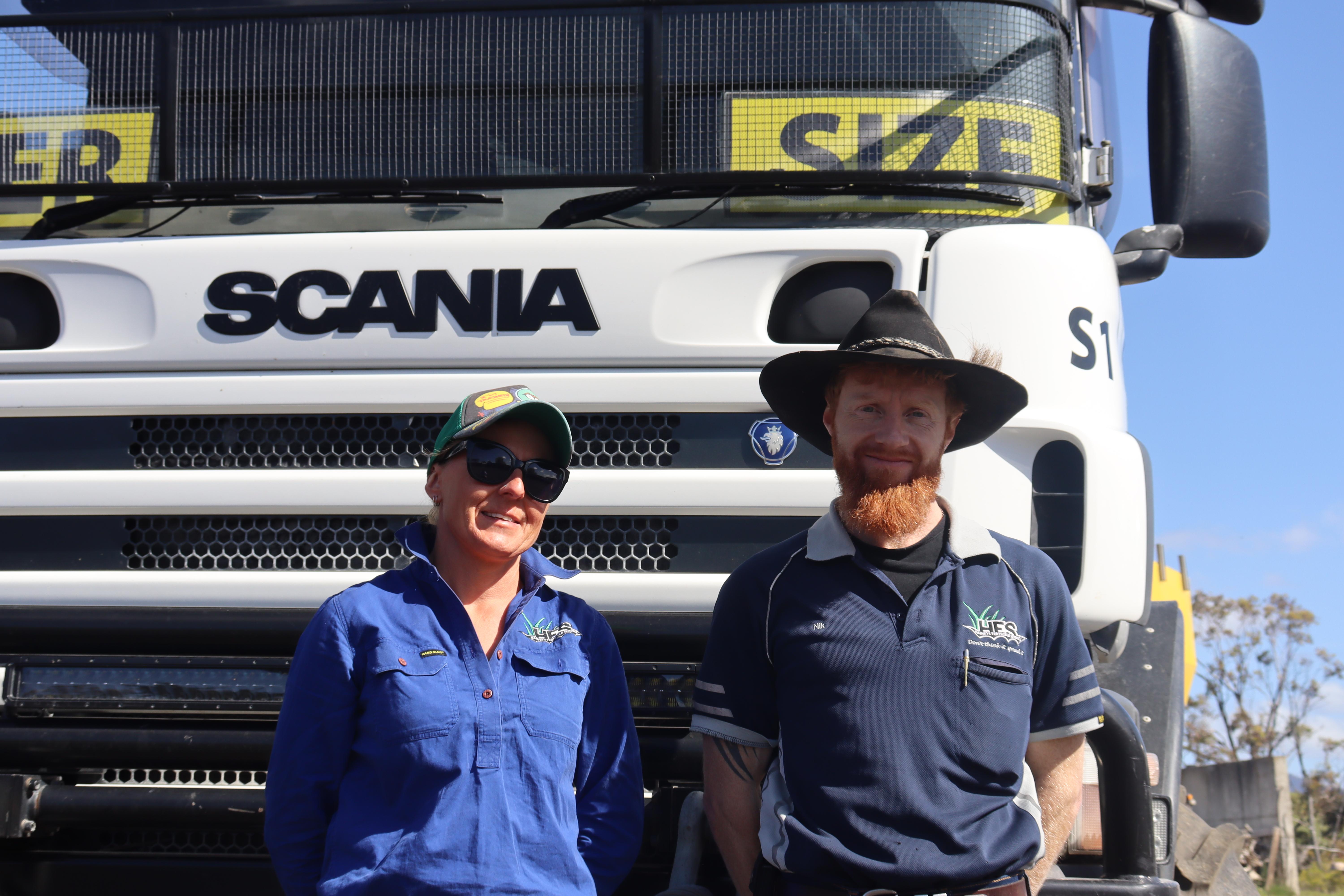 Nik and Renee Harvey from Harvey’s Fertiliser Services 