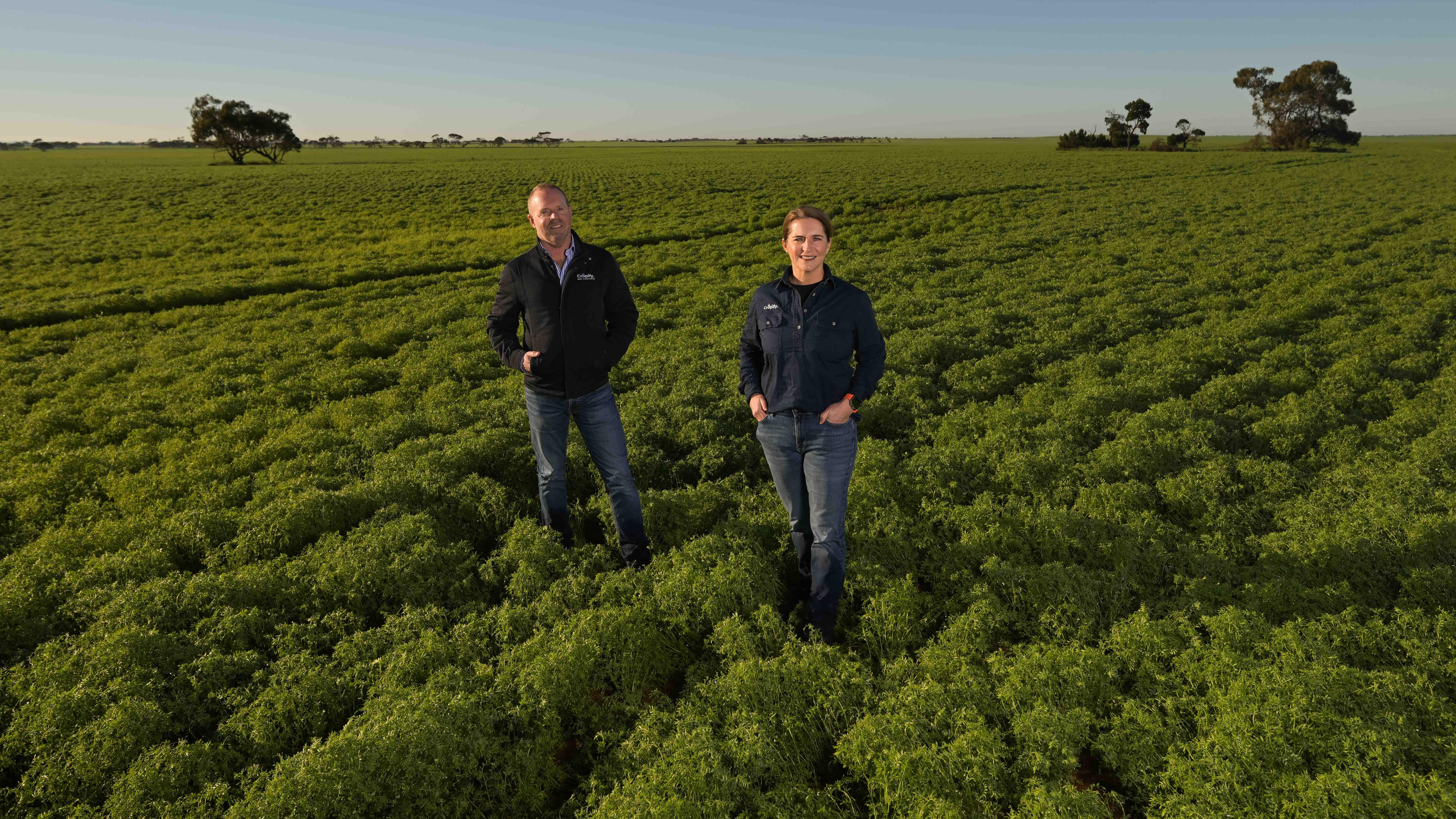 Co-founders of Cropify, Anna Falkiner, originally from Longford and Andrew Hannon, originally from Hobart.