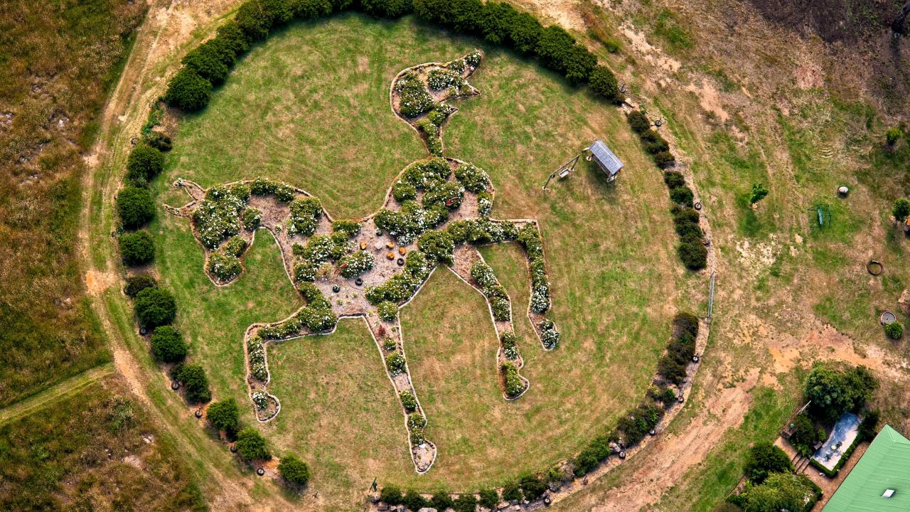The Horse Garden at Evandale as seen from above. The Horse Garden as seen from above.