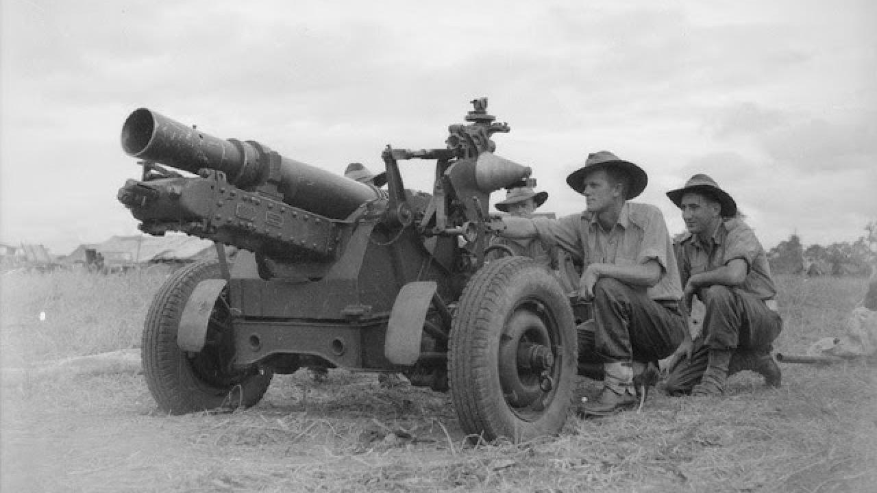 Jim’s mission was to collect replacements for their worn-out 25-pounder guns Jim’s mission was to collect replacements for their worn-out 25-pounder guns