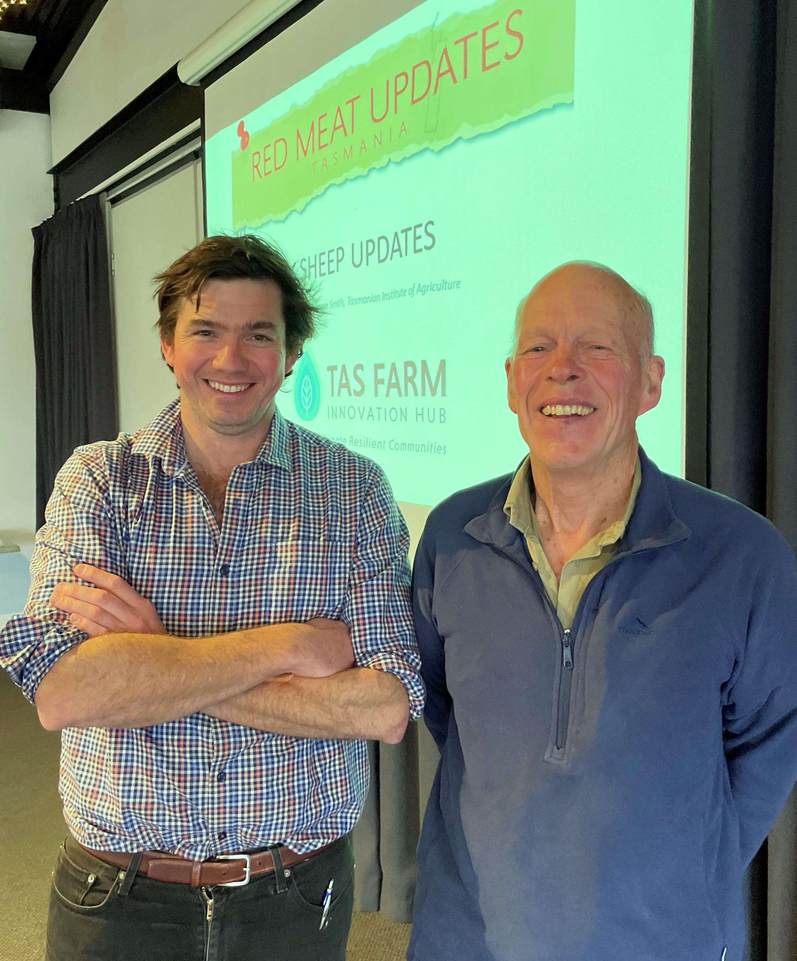 Dubbo vet Dr Tim Gole and Hobart vet Dr Bruce Jackson both presented at the Red Meat Updates conference.