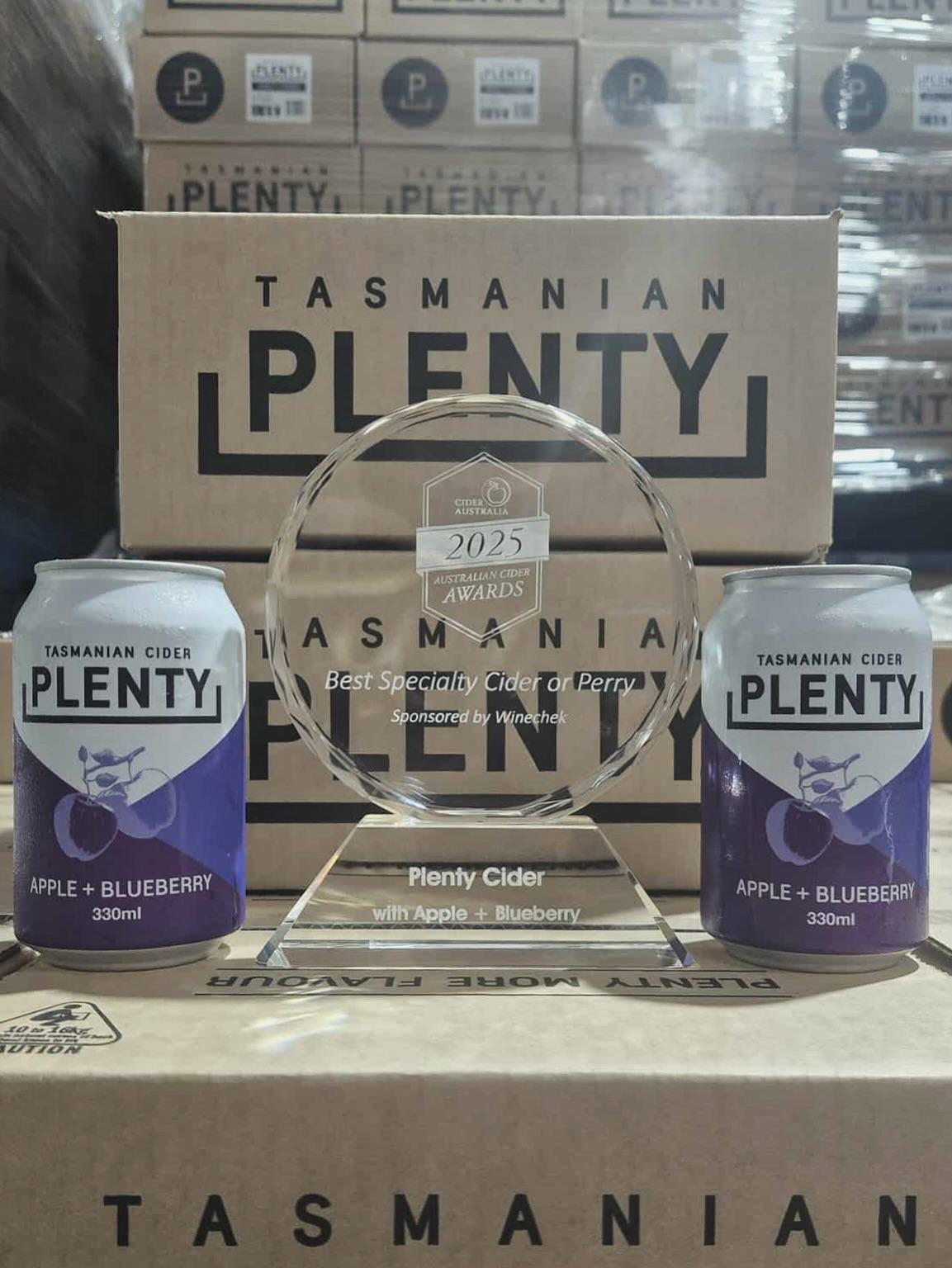 Plenty Cider has taken home multiple trophies in the Australian Cider Awards
